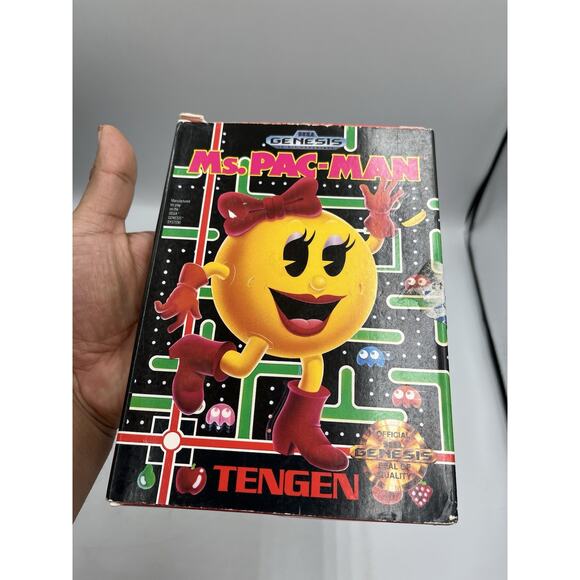 Ms. Pac-Man (Sega Genesis, 1991) Complete CIB Tested Cardboard Box - Picture 9 of 9